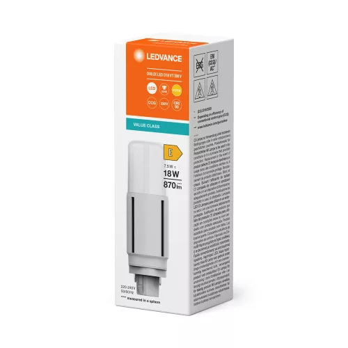 LED izzó DULUX G24d 7.5W = 18W 870lm 3000K meleg fehér LEDVANCE