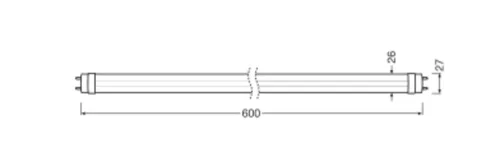 G13 T8 LED fénycső 7.3W 1100lm 4000K Semleges 190° 60cm Ledvance