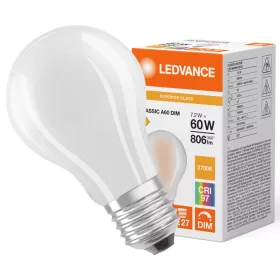   LED izzó E27 A60 7.2W = 60W 806lm 2700K Meleg színhőmérséklet 320° CRI97 Szabályozható fényerő Ledvance