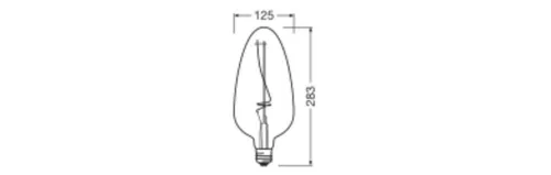 Dekoratív LED izzó E27 4W = 15W 140lm 1800K Meleg 300° Füstölt, szabályozható fényerővel Vintage 1906 Osram