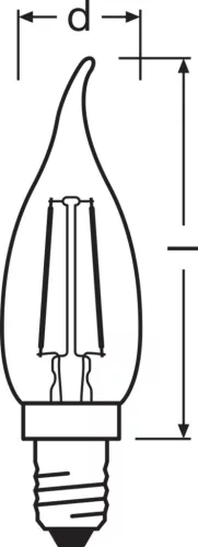 LED dekoratív izzó B36 gyertya E14 1.5W = 12W 120lm 2400K Meleg 300° Vintage 1906 Osram