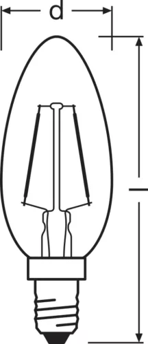 LED dekoratív izzó B35 gyertya E14 1.5W = 12W 120lm 2400K Meleg 300° Vintage 1906 Osram