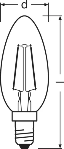 LED dekoratív izzó B33 gyertya E14 1.5W = 12W 120lm 2400K Meleg 300° Vintage 1906 Osram