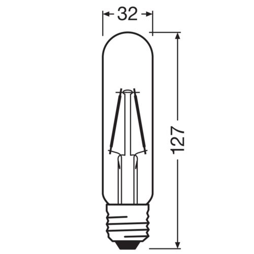 Dekoratív LED izzó E27 TUBULAR 2.5W = 20W 200lm 2000K Meleg 300° Izzószál OSRAM Vintage 1906