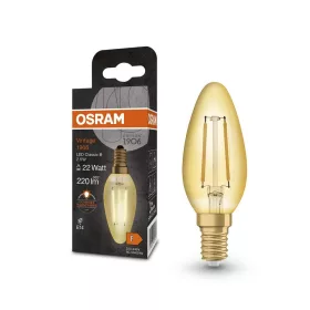   LED dekoratív izzó B39 gyertya E14 2.5W = 22W 220lm 2400K Meleg 300° Vintage 1906 Osram