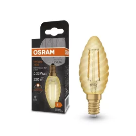   LED dekoratív izzó B34 gyertya E14 2.5W = 22W 220lm 2400K Meleg 300° Vintage 1906 Osram