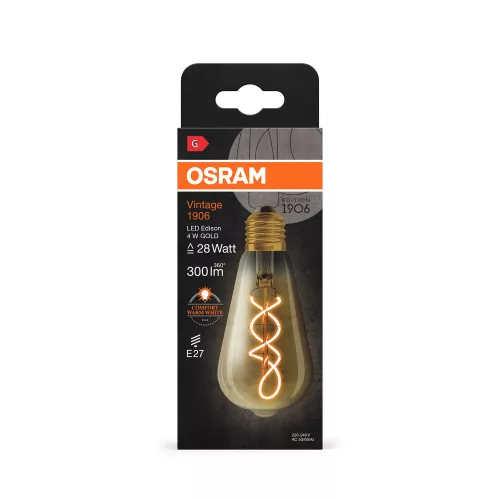 LED dekoratív izzó ST64 Edison E27 4W = 28W 300lm 2000K Meleg 300° Vintage 1906 Osram