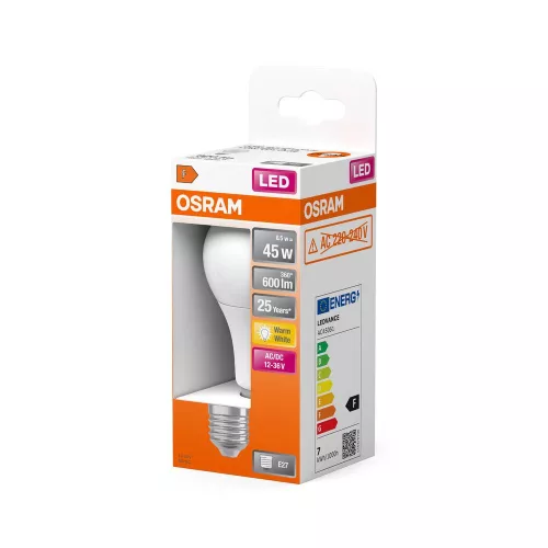 LED izzó A60 E27 6,5 W = 45 W 600 lm 2700 K Meleg 200° STAR CLASSIC Osram