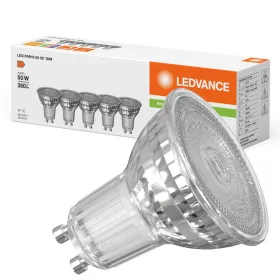   5x LED izzó spotlámpa GU10 PAR16 4.5W = 50W 350lm 2700K Meleg 36° CRI90 Szabályozható Ledvance