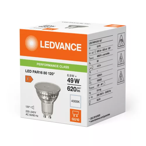 LED izzó PAR16 GU10 6.9W = 49W 620lm 4000K Semleges fehér 120° LEDVANCE