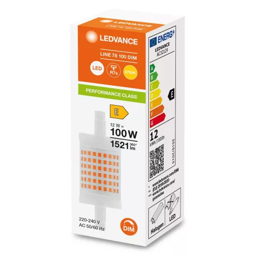 LED izzószálas izzó R7s 12W = 100W 1521lm 2700K Meleg 300° Szabályozható Ledvance