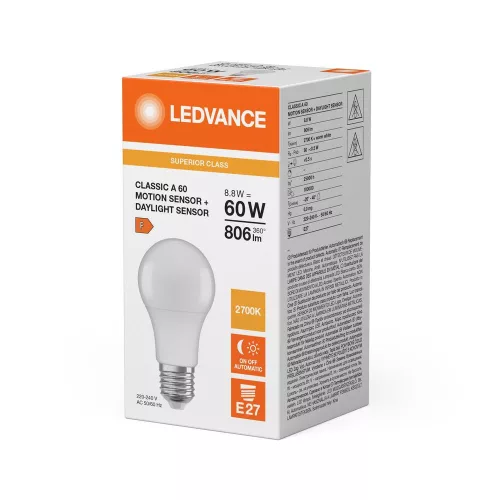 LED izzó E27 A60 8.8W = 60W 806lm 2700K Meleg 200° Ledvance