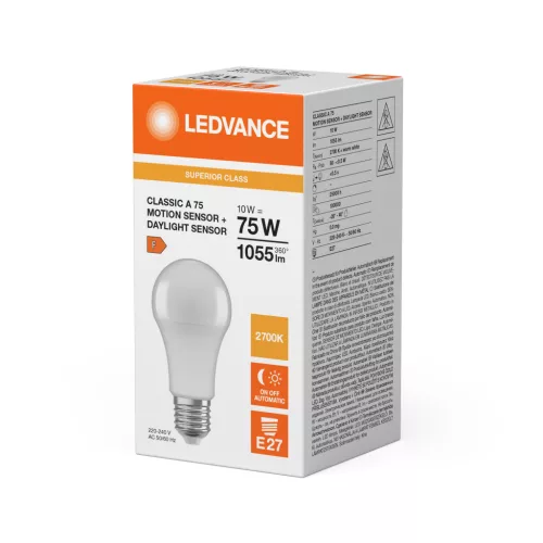 LED izzó E27 A60 1055lm 10W = 75W 2700K Meleg 200° Ledvance
