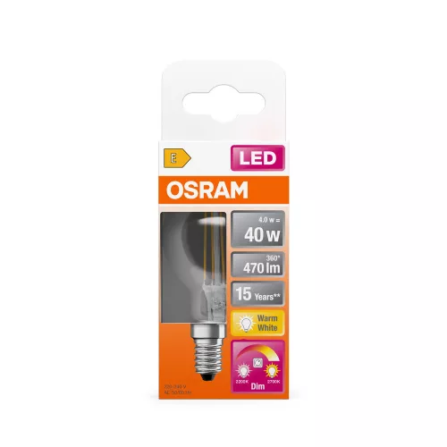 LED izzó P45 gömb alakú E14 4W = 40W 470lm 2200-2700K CCT 320° Szabályozható SUPERSTAR Osram
