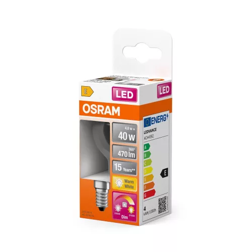 LED izzó P45 gömb alakú E14 4W = 40W 470lm 2200-2700K CCT 320° Szabályozható SUPERSTAR Osram