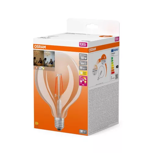 LED izzó G124 gömb alakú E27 7W = 60W 806lm 2200-2700K CCT 320° Szabályozható SUPERSTAR Osram