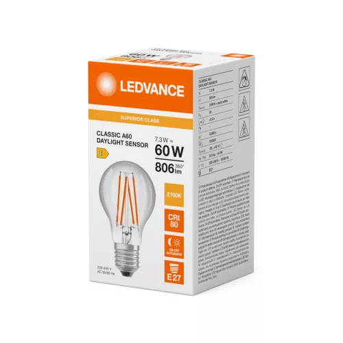 LED izzó E27 A60 806lm 7.3W = 60W 2700K Meleg 320° Ledvance