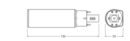 LED fénycső G24 6W = 13W 660lm 6500K Hideg 120° Dulux Ledvance