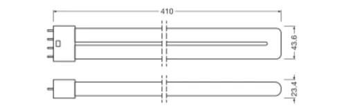 LED fénycső 2G11 17W = 36W 2300lm 4000K Semleges, szabályozható fényerővel 140° Dulux Ledvance