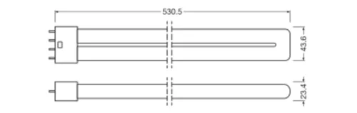 LED fénycső 2G11 24W = 55W 3050lm 3000K Meleg, szabályozható fényerővel 140° Dulux Ledvance