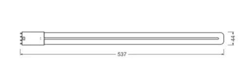 LED fénycső 2G11 25W = 55W 3250lm 6500K Hideg 140° Dulux Ledvance