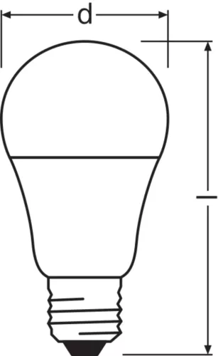 LED izzó E27 8W = 60W 806lm 3000K Meleg 180° Értékosztály Ledvance