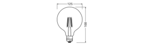 LED izzó G125 E27 3.4W = 40W 470lm 2700K Meleg 300° Izzószál teljesítményosztálya Ledvance