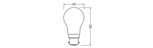 LED izzó P45 B22d 3.4W = 40W 470lm 2700K Meleg 300° Teljesítményosztály Ledvance