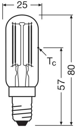 LED izzó T25 E14 5.9W = 60W 806lm 2700K Meleg 300° Izzószál teljesítményosztálya Ledvance