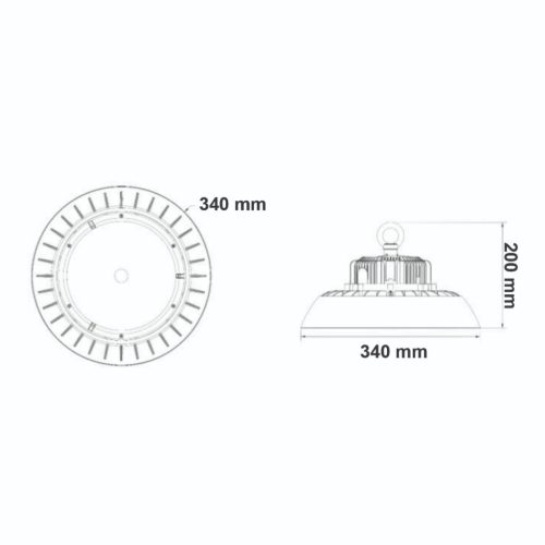 Ipari LED lámpa HIGH BAY Fixture 240W 4000K 90D 1-10V ORBIT Ledolux