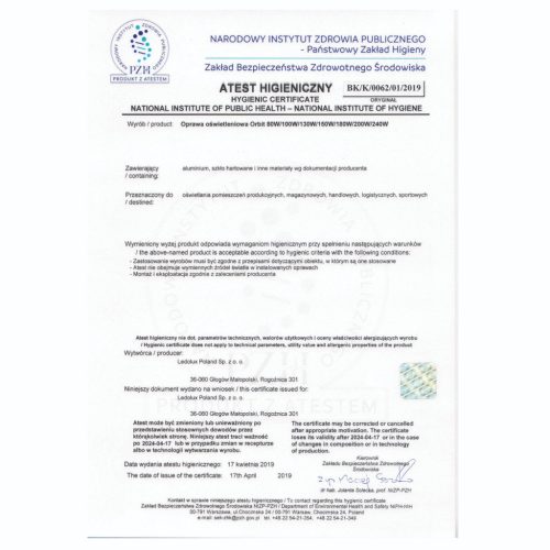 Ipari LED lámpa HIGH BAY Fixture 240W 4000K 90D 1-10V ORBIT Ledolux