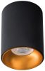 Felületre szerelhető halogén lámpatest SPOT TUBA kerek RITI GU10 fekete és arany IP20 Kanlux