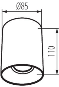 Felületre szerelhető halogén lámpatest SPOT TUBA kerek RITI GU10 fehér és arany IP20 Kanlux