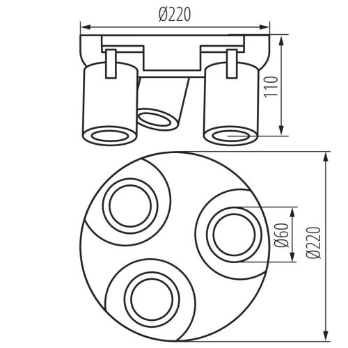 Mennyezeti lámpa LED spotlámpa GU10 állítható kerek fekete-arany Laurin Kanlux