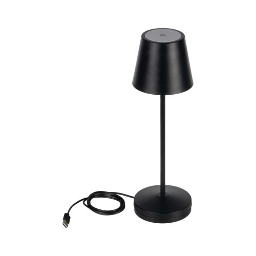 Asztali lámpa, asztali, iskolai, irodai, éjszakai, állítható, LED, 1,2 W, 165 lm, 3000 K, meleg fekete, IP54, újratölthető, Inita Kanlux