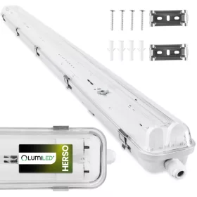   Hermetikus LED porálló lámpatest, armatúra 120cm 2xT8 G13 IP65 OHLD-236 Lumiled