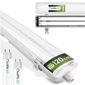   HERKO Hermetikus Lámpatest 2X120CM + 2X LED Fénycső 120CM 18W 1980LM 4000K Lumiled