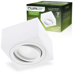   Felületre szerelhető HALOGÉN Spot csőrögzítő AMAT-S Négyzetes Fehér 50mm LUMILED