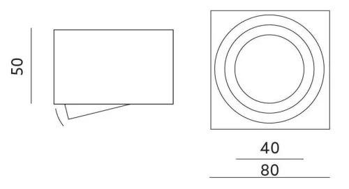 Felületre szerelhető HALOGÉN Spot csőrögzítő AMAT-S Négyzetes Fehér 50mm LUMILED