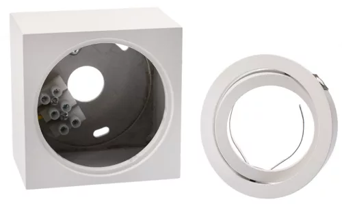 Felületre szerelhető HALOGÉN Spot csőrögzítő AMAT-S Négyzetes Fehér 50mm LUMILED