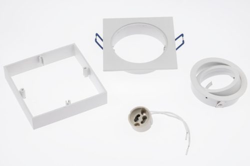 Süllyesztett lámpatest HALOGÉN SPOT TUBE Mozgatható Midi GU10 Lumiled Négyzet Fehér 20mm