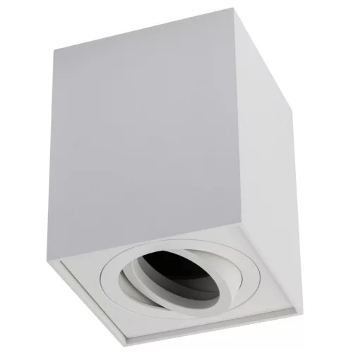 Felületre szerelhető HALOGÉN Spotcső rögzítő AMAT-L GU10 Négyzet Fehér 115mm LUMILED