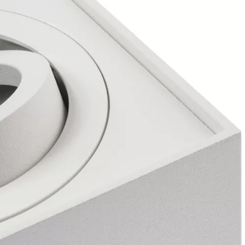 Felületre szerelhető HALOGÉN Spotcső rögzítő AMAT-L GU10 Négyzet Fehér 115mm LUMILED