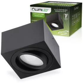  Felületre szerelhető HALOGÉN Spot csőrögzítő AMAT-S Négyzetes Fekete 50mm LUMILED