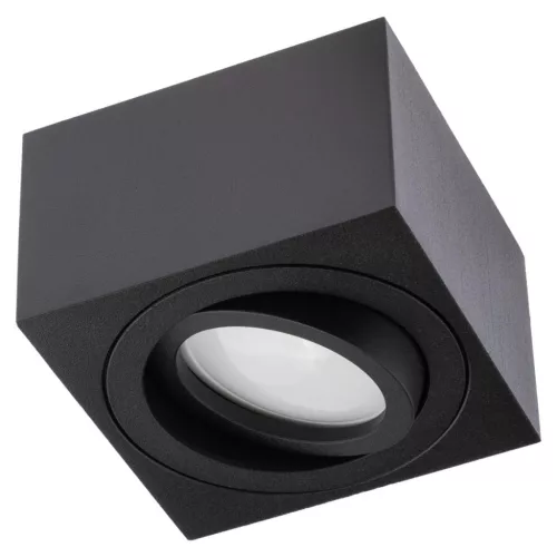 Felületre szerelhető HALOGÉN Spot csőrögzítő AMAT-S Négyzetes Fekete 50mm LUMILED