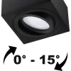 Felületre szerelhető HALOGÉN Spot csőrögzítő AMAT-S Négyzetes Fekete 50mm LUMILED
