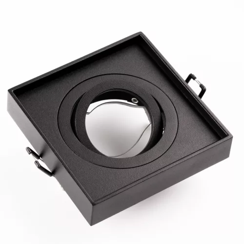 Süllyesztett HALOGÉN TUBE SPOT Mozgatható Midi GU10 Lumiled Square Fekete 20mm