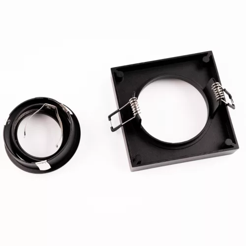 Süllyesztett HALOGÉN TUBE SPOT Mozgatható Midi GU10 Lumiled Square Fekete 20mm