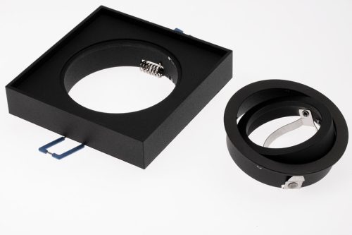 Süllyesztett HALOGÉN TUBE SPOT Mozgatható Midi GU10 Lumiled Square Fekete 20mm