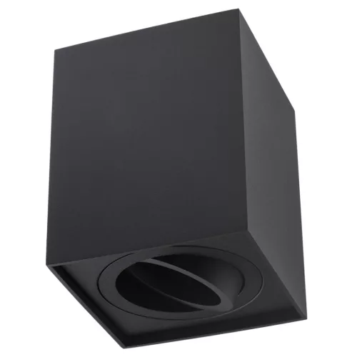 Felületre szerelhető HALOGÉN Spotcső rögzítő AMAT-L GU10 Négyzet Fekete 115mm LUMILED